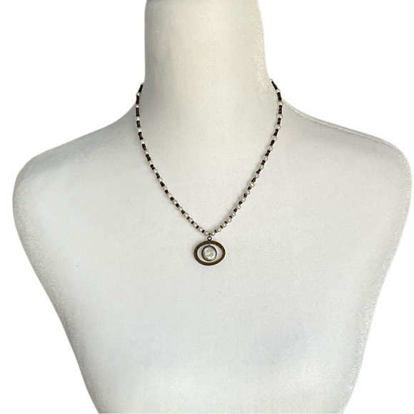 Silpada RETIRED N1894 Go Coastal Necklace with Pearl, Brass, Sterling Silver. - Picture 2 of 7